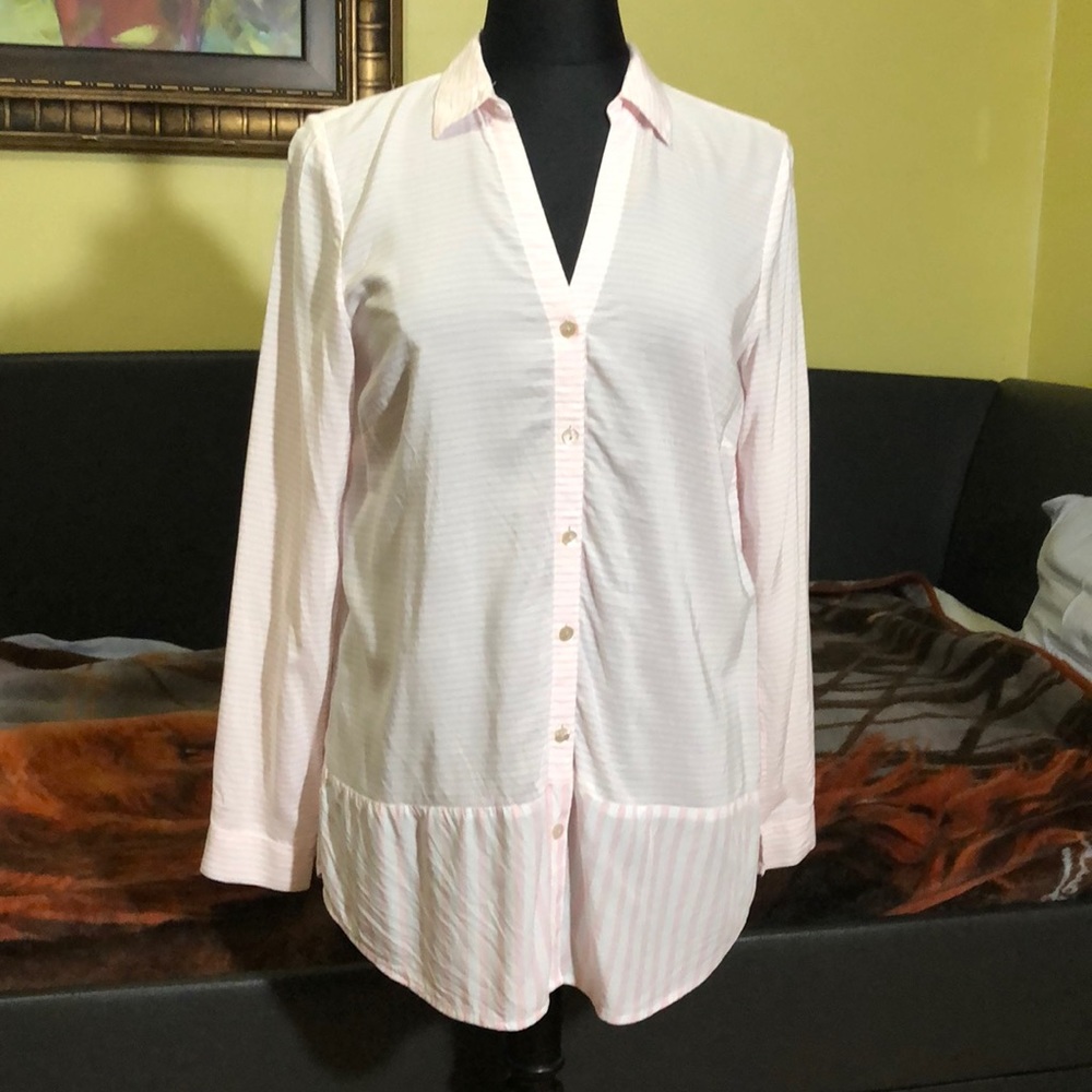 J jill‎ women’s pink Long Sleeve Top blouse Sz  XS